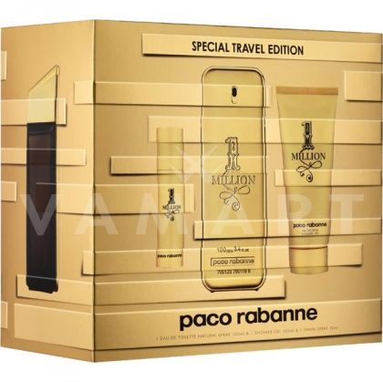 Paco Rabanne 1 Million Eau de Toilette 100ml + Eau de Toilette 10ml + Shower Gel 100ml мъжки комплект