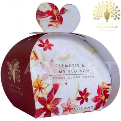 The English Soap Company Luxury Gift Clematis & Lime Blossom Луксозен сапун 3 x 20g