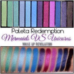 Makeup Revolution London Redemption Palette Mermaids vs Unicorns Палитра сенки 12 цвята