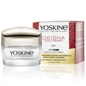Yoskine Geisha Gold Secret Anti-wrinkle & Firming Cream 55+ Регенериращ крем против бръчки с лифтинг ефект, с копринени нишки и хиалуронова киселина 50ml
