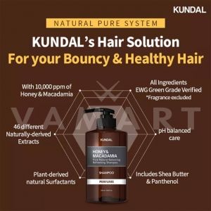 Kundal Honey & Macadamia Shampoo White Musk 500ml Натурален балансиращ и освежаващ шампоан против накъсване