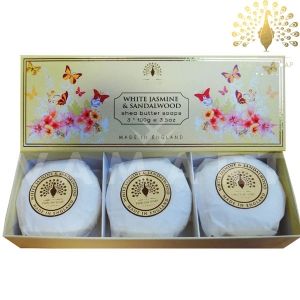 The English Soap Company Luxury Gift White Jasmine & Sandalwood Луксозни сапуни 3х100g