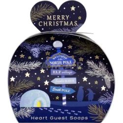 The English Soap Company Christmas North Pole Heart Soaps Луксозни растителени коледни сапуни Северен полюс 3 x 20g