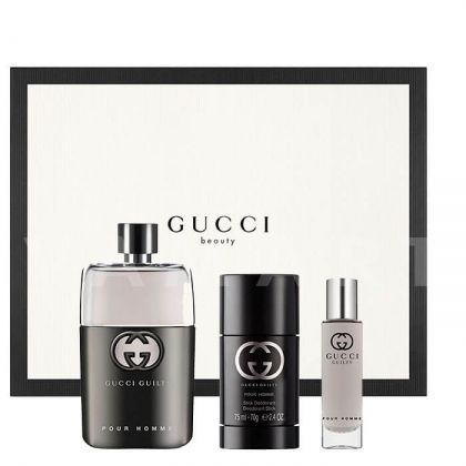 Gucci Guilty Pour Homme Eau de Toilette 90ml + Eau de Toilette 15ml + Deodorant Stick 75ml  мъжки комплект