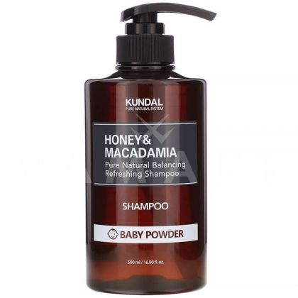 Kundal Honey & Macadamia Shampoo Baby Powder 500ml Натурален балансиращ и освежаващ шампоан против накъсване