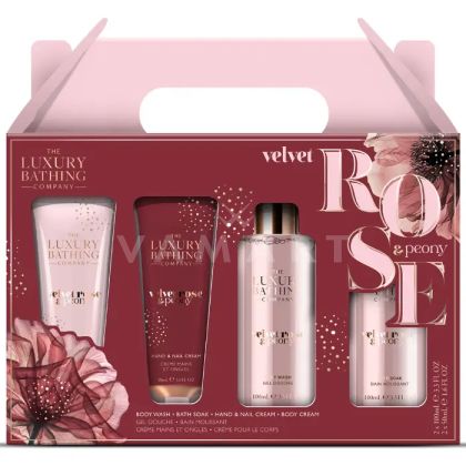 Grace Cole The Luxury Bathing Velvet Rose & Peony Подаръчен комплект кадифена роза и божур