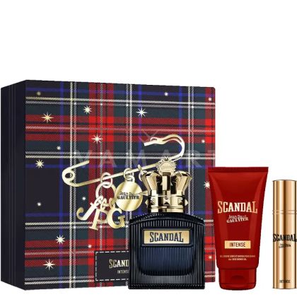 Jean Paul Gaultier Scandal pour Homme Intense Eau de Parfum 100ml + Eau de Parfum 10ml + Shower gel 75ml мъжки комплект