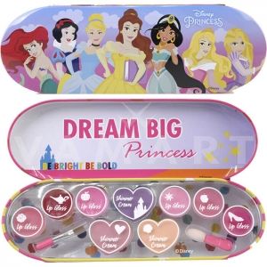 Markwins Disney Princess Dream Big Lip & Face Tin Детски козметичен комплект с гримове в метална кутия
