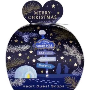 The English Soap Company Christmas North Pole Heart Soaps Луксозни растителени коледни сапуни Северен полюс 3 x 20g